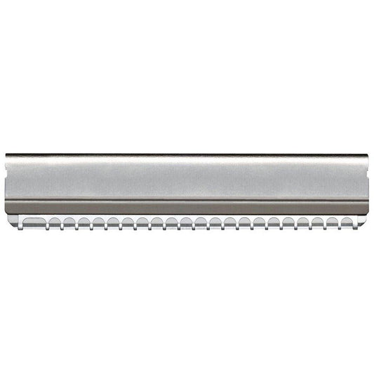 Metallic Nape Blade with a textured surface on a white background